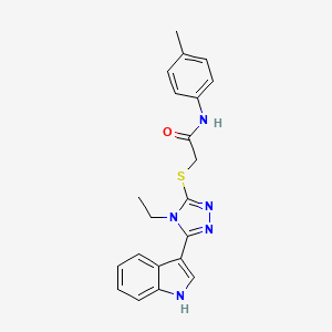 2-((4-ethyl-5-(1H-indol-3-yl)-4H-1,2,4-triazol-3-yl)thio)-N-(p-tolyl)acetamide