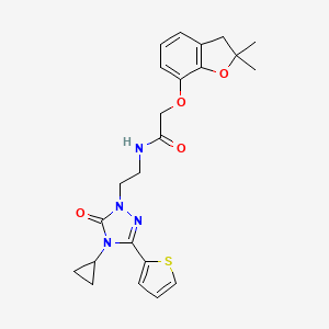 N-(2-(4-cyclopropyl-5-oxo-3-(thiophen-2-yl)-4,5-dihydro-1H-1,2,4-triazol-1-yl)ethyl)-2-((2,2-dimethyl-2,3-dihydrobenzofuran-7-yl)oxy)acetamide