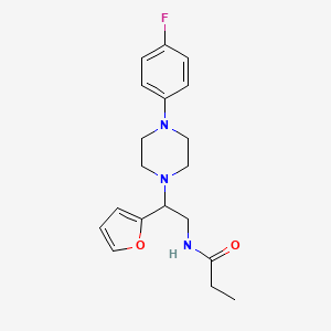 N-(2-(4-(4-fluorophenyl)piperazin-1-yl)-2-(furan-2-yl)ethyl)propionamide
