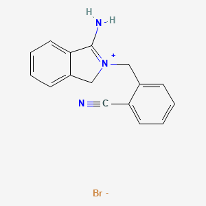 2-[(3-amino-1H-isoindol-2-ium-2-yl)methyl]benzonitrile;bromide