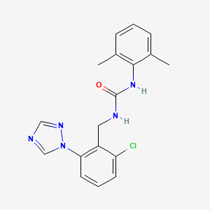 molecular formula C18H18ClN5O B2547179 N-[2-chloro-6-(1H-1,2,4-triazol-1-yl)benzyl]-N'-(2,6-dimethylphenyl)urea CAS No. 866042-59-3