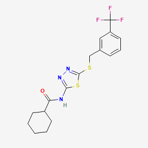 N-(5-((3-(trifluoromethyl)benzyl)thio)-1,3,4-thiadiazol-2-yl)cyclohexanecarboxamide