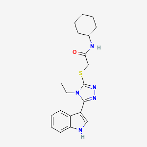 N-cyclohexyl-2-((4-ethyl-5-(1H-indol-3-yl)-4H-1,2,4-triazol-3-yl)thio)acetamide