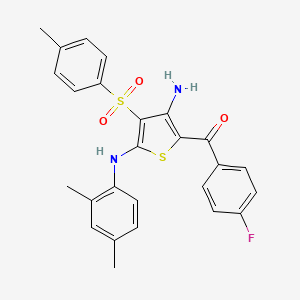 molecular formula C26H23FN2O3S2 B2547189 N2-(2,4-DIMETHYLPHENYL)-5-(4-FLUOROBENZOYL)-3-(4-METHYLBENZENESULFONYL)THIOPHENE-2,4-DIAMINE CAS No. 890819-78-0