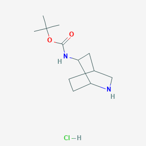 molecular formula C12H23ClN2O2 B2547201 tert-butyl N-{2-azabicyclo[2.2.2]octan-6-yl}carbamate hydrochloride CAS No. 2031260-93-0