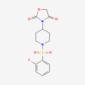 3-(1-((2-Fluorophenyl)sulfonyl)piperidin-4-yl)oxazolidine-2,4-dione