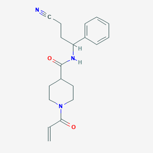 N-(3-Cyano-1-phenylpropyl)-1-prop-2-enoylpiperidine-4-carboxamide
