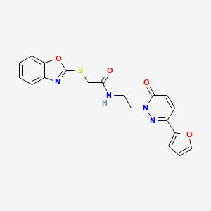2-(benzo[d]oxazol-2-ylthio)-N-(2-(3-(furan-2-yl)-6-oxopyridazin-1(6H)-yl)ethyl)acetamide