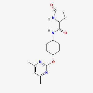 N-((1r,4r)-4-((4,6-dimethylpyrimidin-2-yl)oxy)cyclohexyl)-5-oxopyrrolidine-2-carboxamide