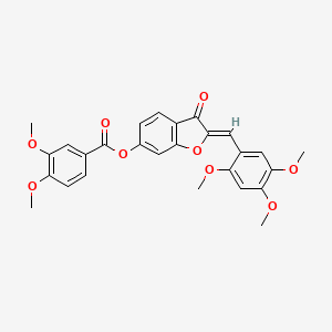 (Z)-3-oxo-2-(2,4,5-trimethoxybenzylidene)-2,3-dihydrobenzofuran-6-yl 3,4-dimethoxybenzoate