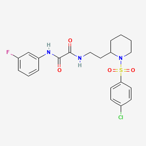 N1-(2-(1-((4-chlorophenyl)sulfonyl)piperidin-2-yl)ethyl)-N2-(3-fluorophenyl)oxalamide