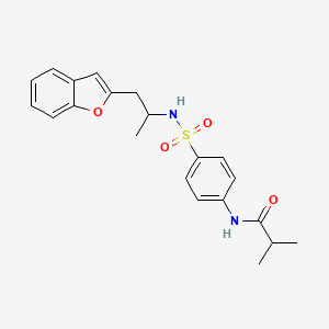 N-(4-(N-(1-(benzofuran-2-yl)propan-2-yl)sulfamoyl)phenyl)isobutyramide
