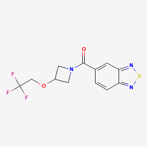 molecular formula C12H10F3N3O2S B2547241 Benzo[c][1,2,5]thiadiazol-5-yl(3-(2,2,2-trifluoroethoxy)azetidin-1-yl)methanone CAS No. 2034261-42-0