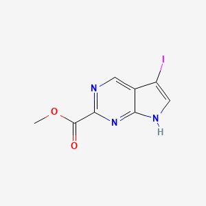 molecular formula C8H6IN3O2 B2547242 Methyl 5-iodo-7H-pyrrolo[2,3-d]pyrimidine-2-carboxylate CAS No. 2377036-04-7