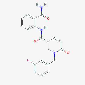 molecular formula C20H16FN3O3 B2547248 N-(2-carbamoylphenyl)-1-[(3-fluorophenyl)methyl]-6-oxopyridine-3-carboxamide CAS No. 941904-83-2