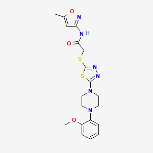 2-((5-(4-(2-methoxyphenyl)piperazin-1-yl)-1,3,4-thiadiazol-2-yl)thio)-N-(5-methylisoxazol-3-yl)acetamide