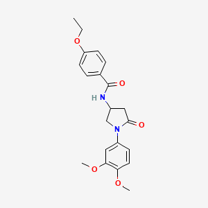 molecular formula C21H24N2O5 B2547271 N-[1-(3,4-dimethoxyphenyl)-5-oxopyrrolidin-3-yl]-4-ethoxybenzamide CAS No. 900996-64-7