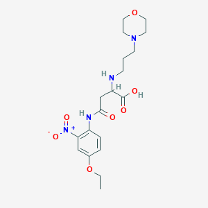 molecular formula C19H28N4O7 B2547299 4-((4-Ethoxy-2-nitrophenyl)amino)-2-((3-morpholinopropyl)amino)-4-oxobutanoic acid CAS No. 1104387-01-0