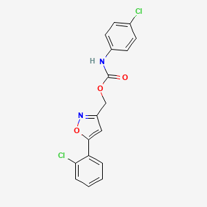 [5-(2-chlorophenyl)-3-isoxazolyl]methyl N-(4-chlorophenyl)carbamate