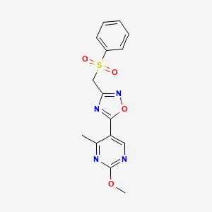 5-(2-Methoxy-4-methylpyrimidin-5-yl)-3-((phenylsulfonyl)methyl)-1,2,4-oxadiazole