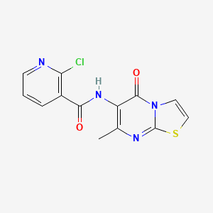 molecular formula C13H9ClN4O2S B2547315 2-chloro-N-(7-methyl-5-oxo-5H-thiazolo[3,2-a]pyrimidin-6-yl)nicotinamide CAS No. 941878-67-7