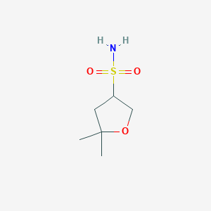 molecular formula C6H13NO3S B2547325 5,5-Dimethyloxolane-3-sulfonamide CAS No. 1935017-89-2