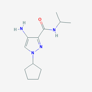 molecular formula C12H20N4O B2547341 4-amino-1-cyclopentyl-N-(propan-2-yl)-1H-pyrazole-3-carboxamide CAS No. 2101195-56-4