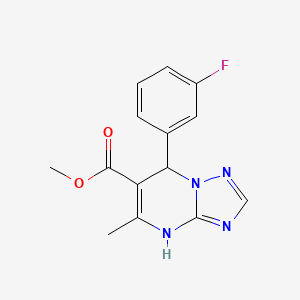 molecular formula C14H13FN4O2 B2547371 Methyl 7-(3-fluorophenyl)-5-methyl-4,7-dihydro-[1,2,4]triazolo[1,5-a]pyrimidine-6-carboxylate CAS No. 803743-70-6