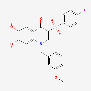 3-(4-Fluorophenyl)sulfonyl-6,7-dimethoxy-1-[(3-methoxyphenyl)methyl]quinolin-4-one