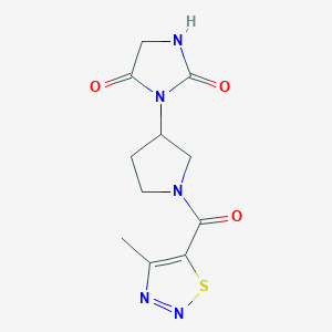 3-(1-(4-Methyl-1,2,3-thiadiazole-5-carbonyl)pyrrolidin-3-yl)imidazolidine-2,4-dione