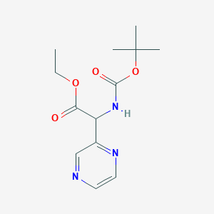 Ethyl 2-((tert-butoxycarbonyl)amino)-2-(pyrazin-2-yl)acetate