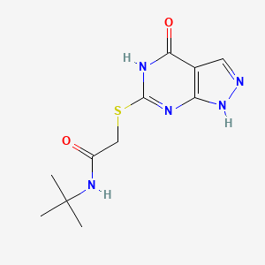 N-tert-butyl-2-({4-oxo-1H,4H,5H-pyrazolo[3,4-d]pyrimidin-6-yl}sulfanyl)acetamide