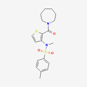 N-(2-(azepane-1-carbonyl)thiophen-3-yl)-N,4-dimethylbenzenesulfonamide