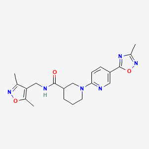 molecular formula C20H24N6O3 B2547459 N-[(3,5-DIMETHYL-1,2-OXAZOL-4-YL)METHYL]-1-[5-(3-METHYL-1,2,4-OXADIAZOL-5-YL)PYRIDIN-2-YL]PIPERIDINE-3-CARBOXAMIDE CAS No. 1396810-37-9