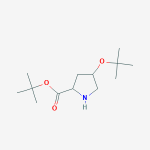 molecular formula C18H33NO5 B2547463 Tert-butyl 4-[(2-methylpropan-2-yl)oxy]pyrrolidine-2-carboxylate CAS No. 93527-54-9