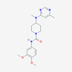 B2547467 N-(3,4-Dimethoxyphenyl)-4-[methyl-(6-methylpyrimidin-4-yl)amino]piperidine-1-carboxamide CAS No. 2415629-92-2