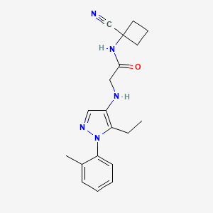 molecular formula C19H23N5O B2547500 N-(1-cyanocyclobutyl)-2-{[5-ethyl-1-(2-methylphenyl)-1H-pyrazol-4-yl]amino}acetamide CAS No. 1808517-85-2