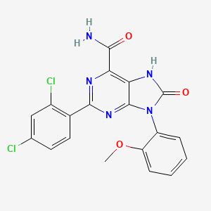 B2547502 2-(2,4-dichlorophenyl)-9-(2-methoxyphenyl)-8-oxo-8,9-dihydro-7H-purine-6-carboxamide CAS No. 869069-52-3