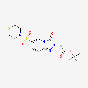 molecular formula C16H22N4O5S2 B2547532 tert-butyl 2-(3-oxo-6-(thiomorpholinosulfonyl)-[1,2,4]triazolo[4,3-a]pyridin-2(3H)-yl)acetate CAS No. 1251620-21-9