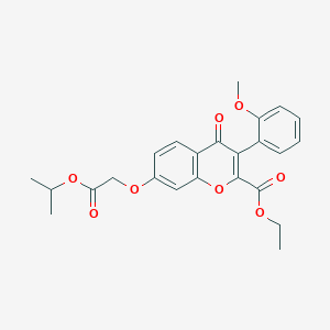 molecular formula C24H24O8 B2547554 ethyl 7-(2-isopropoxy-2-oxoethoxy)-3-(2-methoxyphenyl)-4-oxo-4H-chromene-2-carboxylate CAS No. 610764-93-7