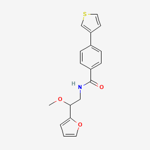 molecular formula C18H17NO3S B2547568 N-(2-(furan-2-yl)-2-methoxyethyl)-4-(thiophen-3-yl)benzamide CAS No. 2034256-79-4