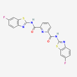 molecular formula C21H11F2N5O2S2 B2547581 N2,N6-bis(6-fluoro-1,3-benzothiazol-2-yl)pyridine-2,6-dicarboxamide CAS No. 476308-98-2