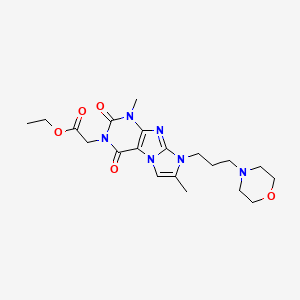 ethyl 2-(1,7-dimethyl-8-(3-morpholinopropyl)-2,4-dioxo-1H-imidazo[2,1-f]purin-3(2H,4H,8H)-yl)acetate