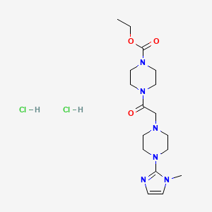 ethyl 4-(2-(4-(1-methyl-1H-imidazol-2-yl)piperazin-1-yl)acetyl)piperazine-1-carboxylate dihydrochloride