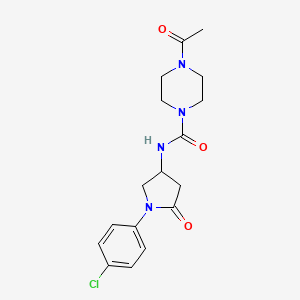 4-acetyl-N-(1-(4-chlorophenyl)-5-oxopyrrolidin-3-yl)piperazine-1-carboxamide