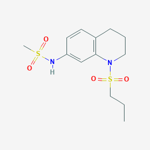 molecular formula C13H20N2O4S2 B2547604 N-[1-(propane-1-sulfonyl)-1,2,3,4-tetrahydroquinolin-7-yl]methanesulfonamide CAS No. 946300-73-8