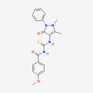 3-(1,5-dimethyl-3-oxo-2-phenyl-2,3-dihydro-1H-pyrazol-4-yl)-1-(4-methoxybenzoyl)thiourea