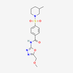 molecular formula C17H22N4O5S B2547622 N-(5-(methoxymethyl)-1,3,4-oxadiazol-2-yl)-4-((3-methylpiperidin-1-yl)sulfonyl)benzamide CAS No. 850936-17-3