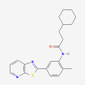 3-cyclohexyl-N-(2-methyl-5-(thiazolo[5,4-b]pyridin-2-yl)phenyl)propanamide