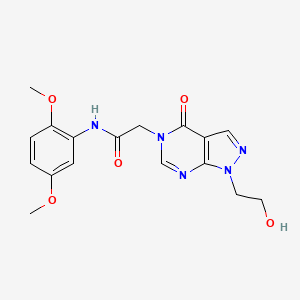 molecular formula C17H19N5O5 B2547633 N-(2,5-dimethoxyphenyl)-2-(1-(2-hydroxyethyl)-4-oxo-1H-pyrazolo[3,4-d]pyrimidin-5(4H)-yl)acetamide CAS No. 900011-42-9